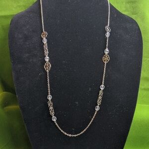 AVON Vintage Nostalgic Reflections Necklace, Silvertone, NOS